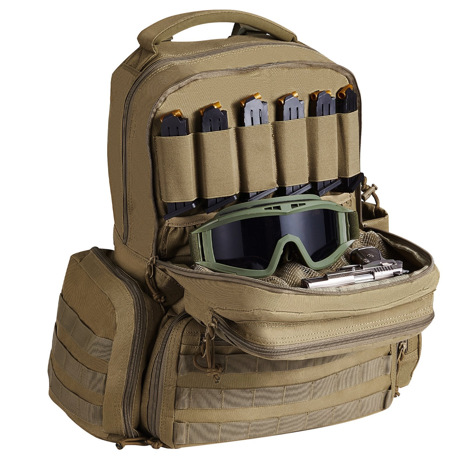 Tactical Range Backpack for 6 Pistols, Gun Backpack with 6 Independent Pistol Bags & 10 Magazines, Pistol V952-SQBHS472330CODV8ZV0