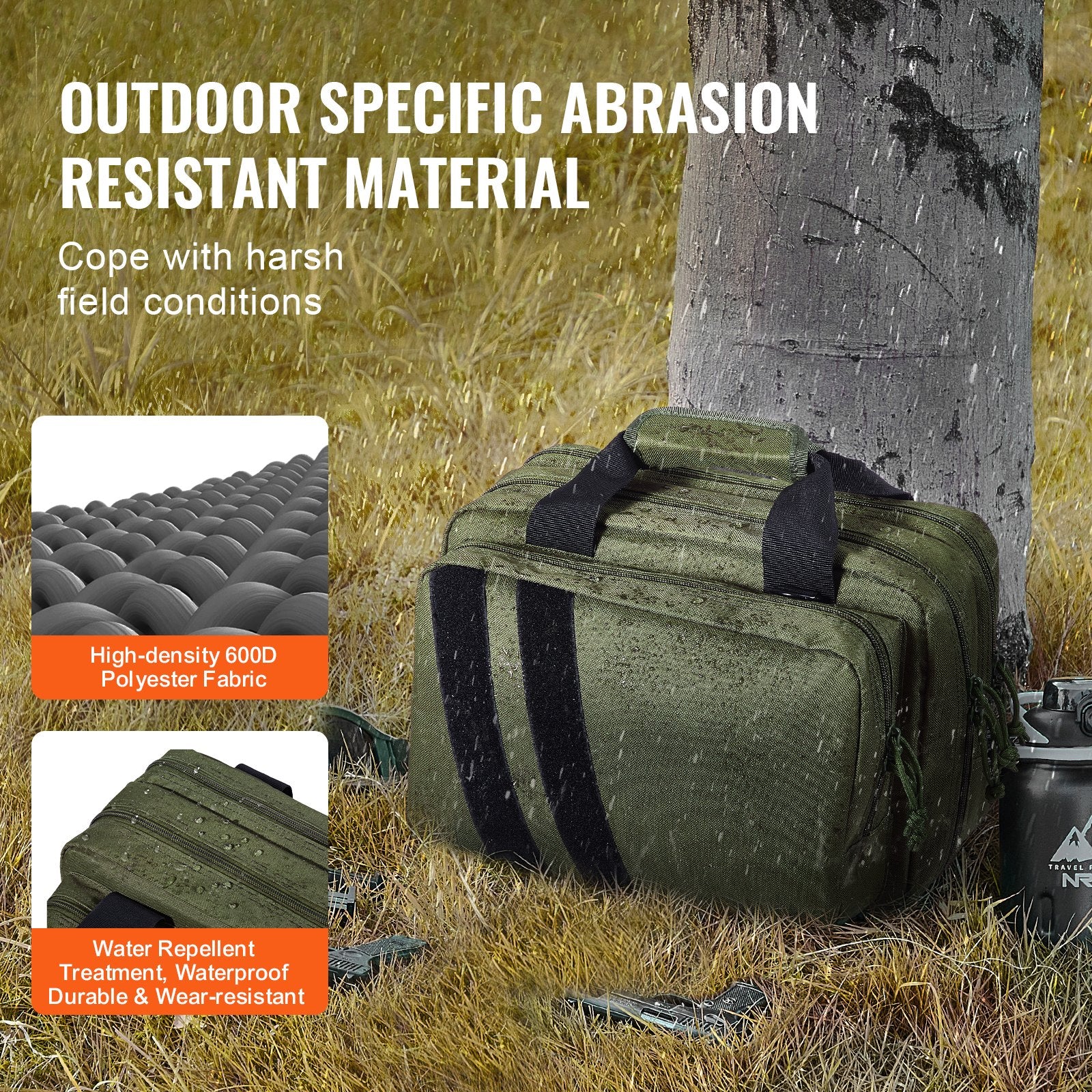 Range Bag for 2 Pistols Tactical Gun Bag 2 Built-in Pistol Bags Green V952-SQBLS332023CK4MQXV0