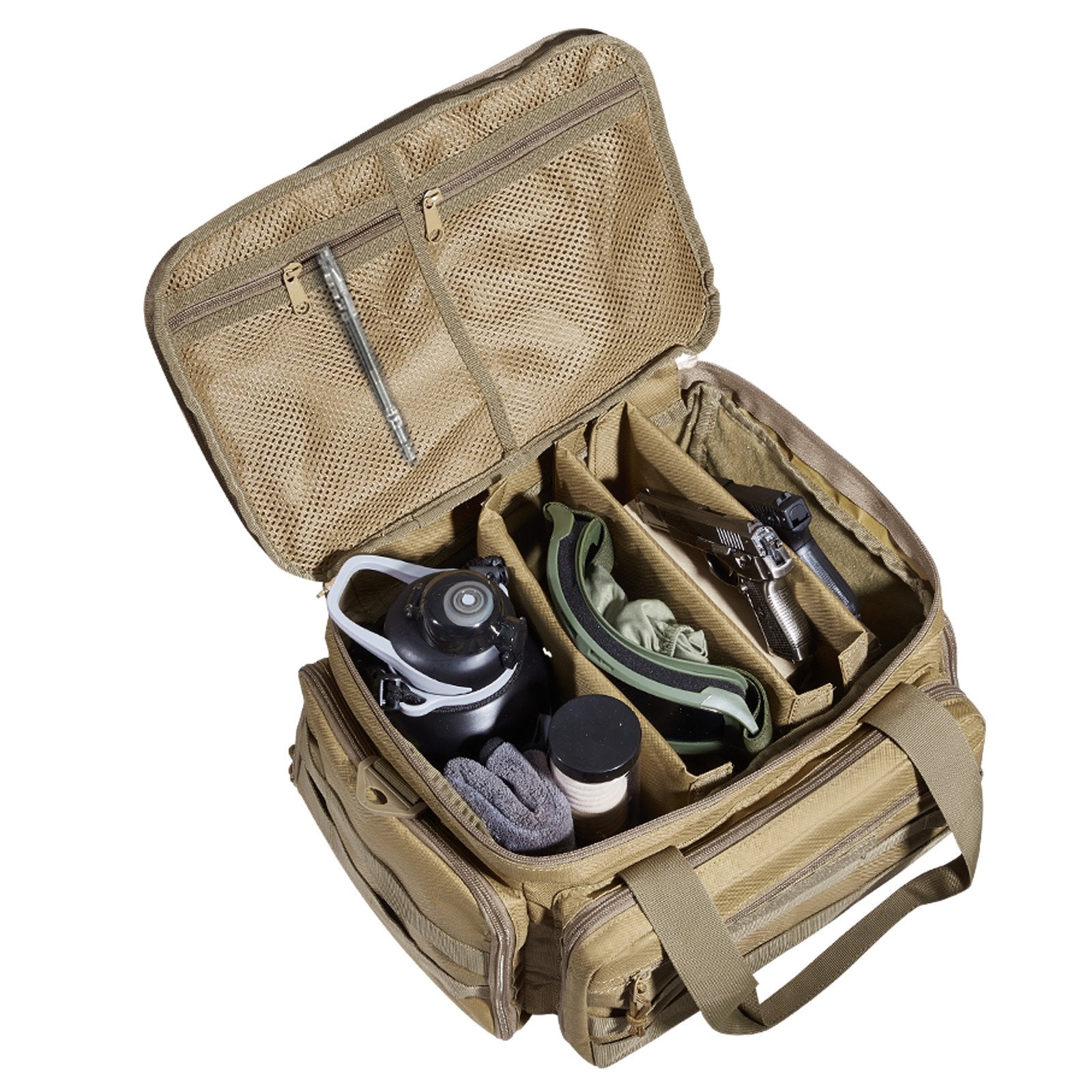 Range Bag for 4 Pistols, Tactical Gun Range Bag with 3 Detachable Baffles & 6 Magazines, Firearm Shooting V952-SQBLS362631C0I5U2V0