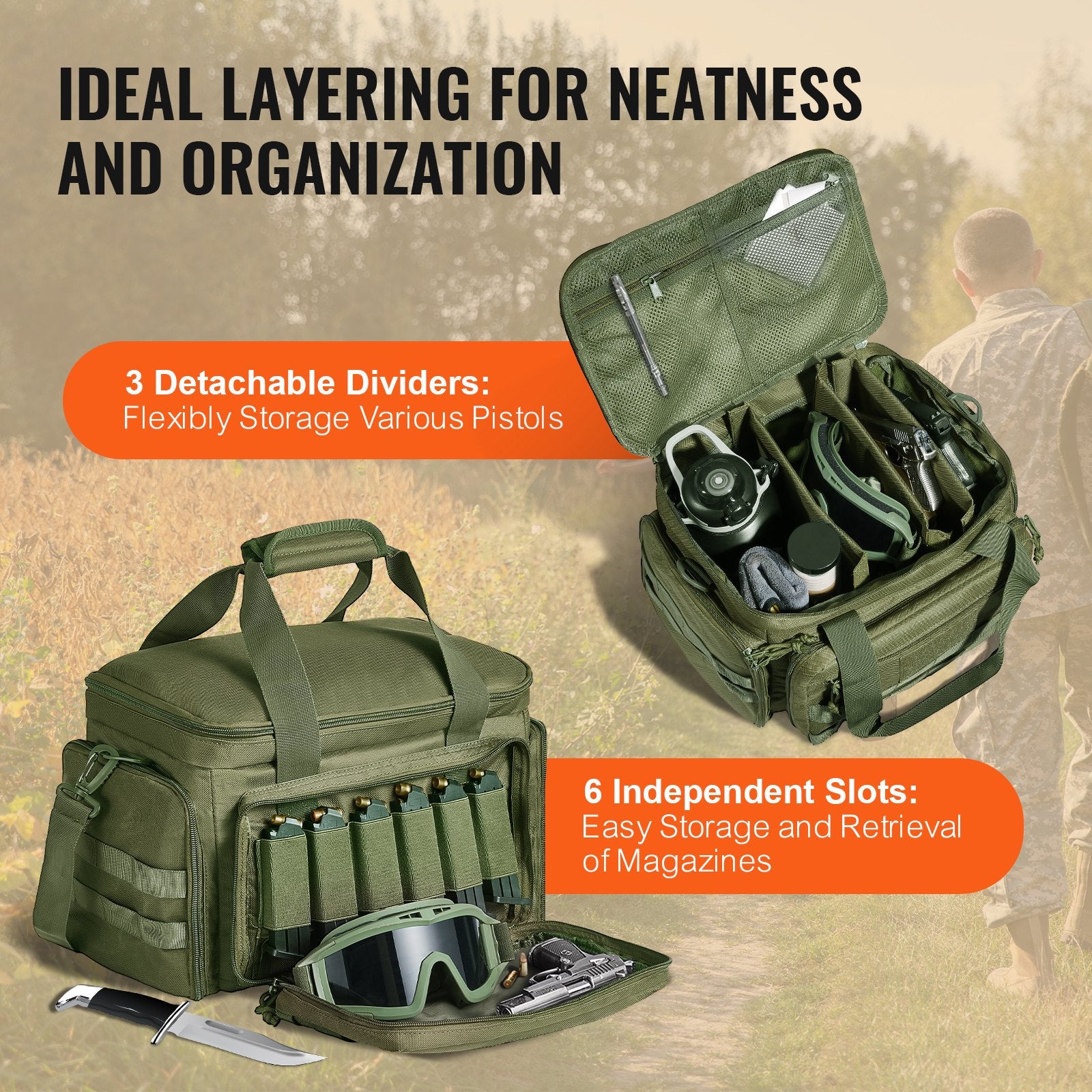 Soft Pistol Case for 4 Pistols Handgun Bag Outdoor Hunting Shooting Green V952-SQBLS372623CY2L51V0