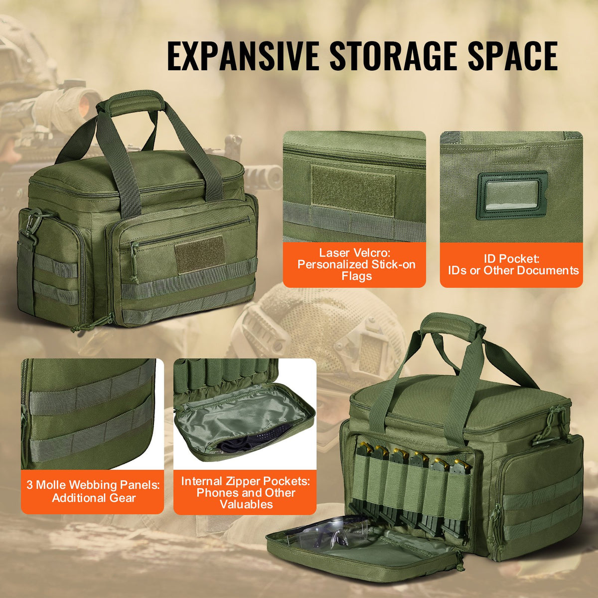 Soft Pistol Case for 4 Pistols Handgun Bag Outdoor Hunting Shooting Green V952-SQBLS372623CY2L51V0