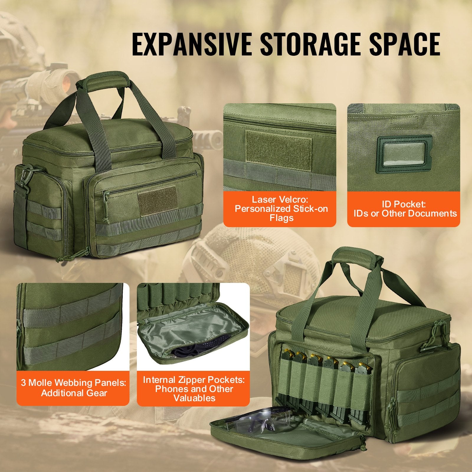 Soft Pistol Case for 4 Pistols Handgun Bag Outdoor Hunting Shooting Green V952-SQBLS372623CY2L51V0