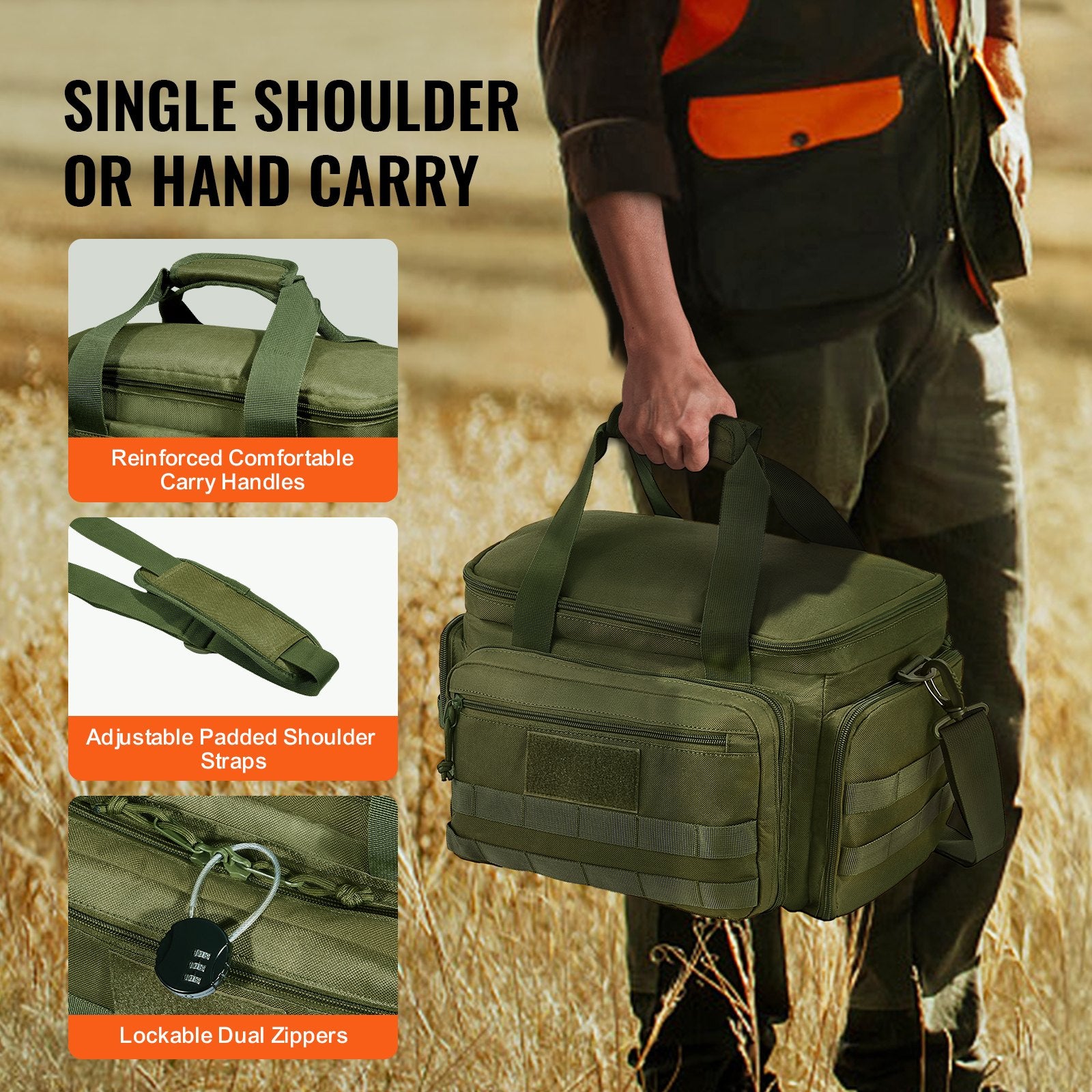 Soft Pistol Case for 4 Pistols Handgun Bag Outdoor Hunting Shooting Green V952-SQBLS372623CY2L51V0