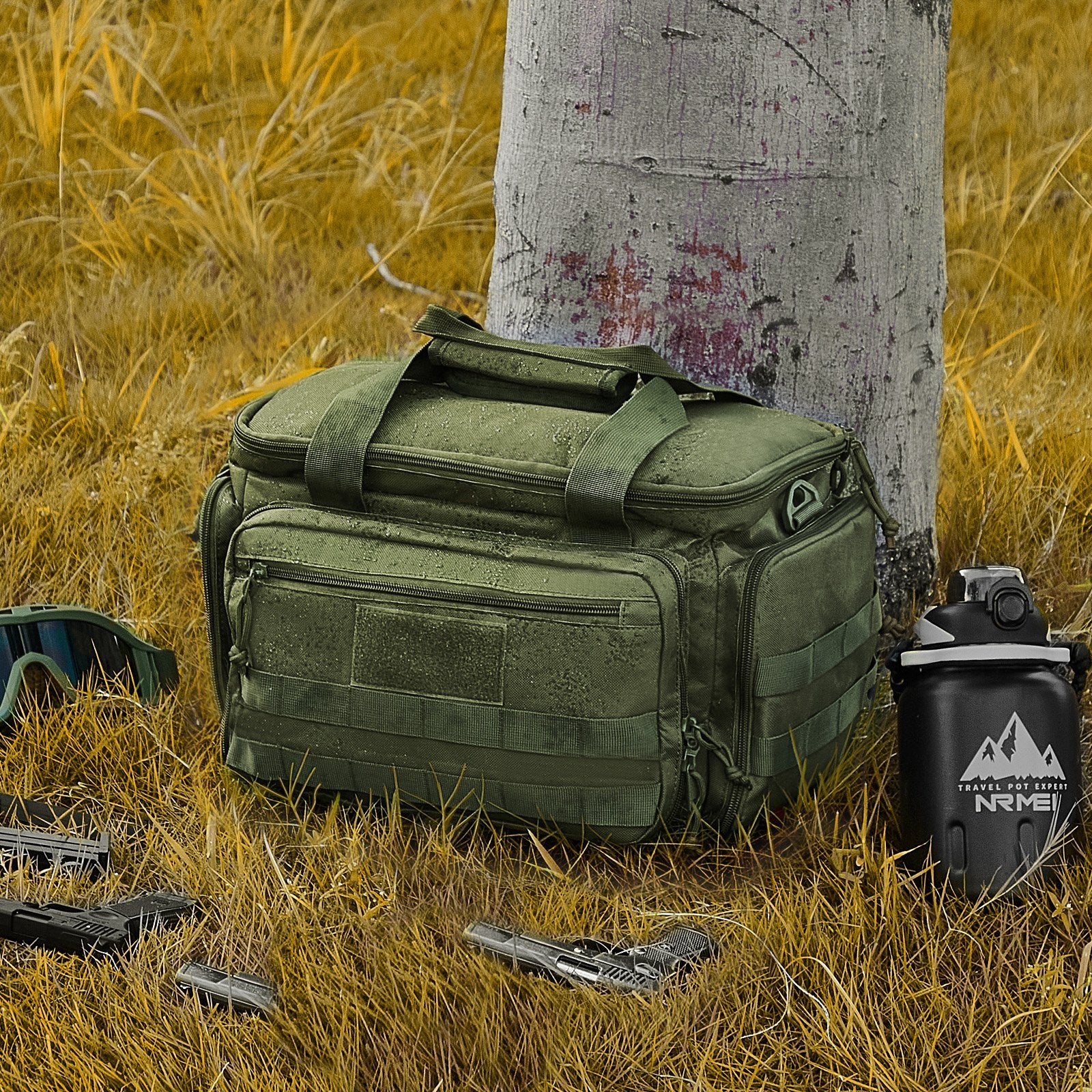 Soft Pistol Case for 4 Pistols Handgun Bag Outdoor Hunting Shooting Green V952-SQBLS372623CY2L51V0
