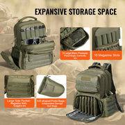 Tactical Range Backpack for 6 Pistols Gun Backpack Green V952-SQBLS422348CMM4IRV0