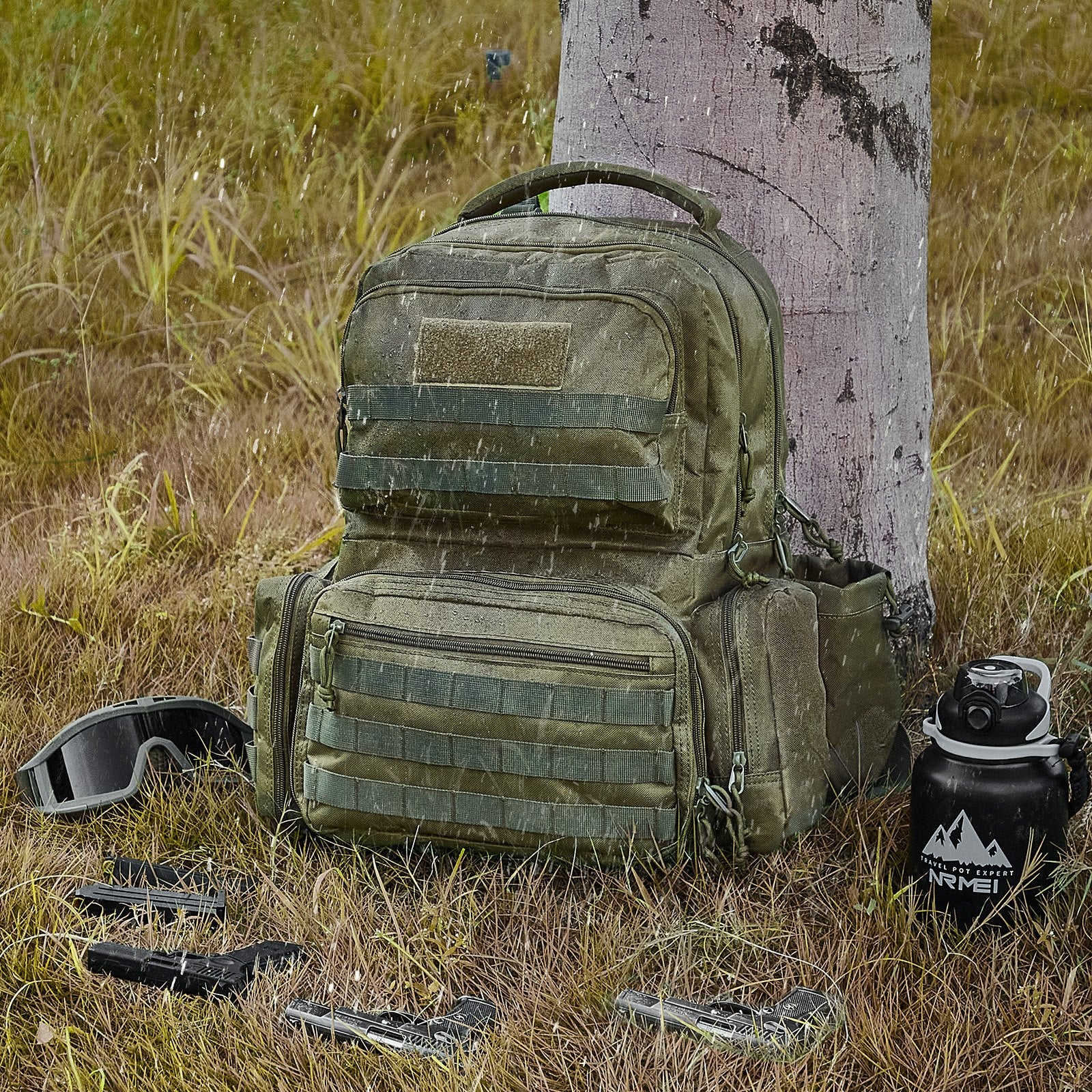 Tactical Range Backpack for 6 Pistols Gun Backpack Green V952-SQBLS422348CMM4IRV0