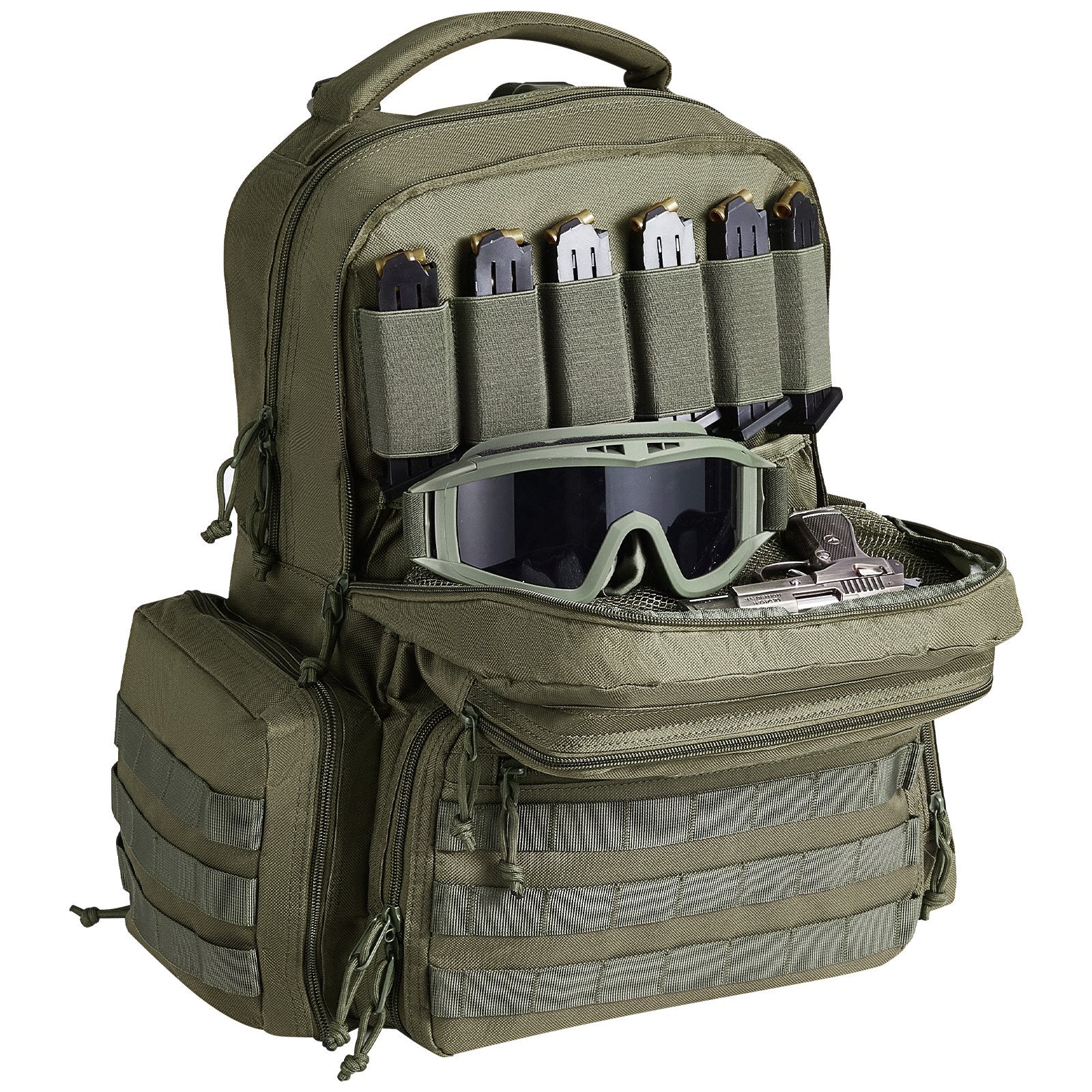 Tactical Range Backpack for 6 Pistols Gun Backpack Green V952-SQBLS422348CMM4IRV0