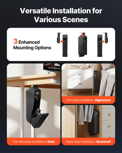 Gun Safe, Slider Handgun Gun Safe with Screen, Fingerprint/Password/Key, 3-Way Quick Access Firearm Case Box V952-SQBXHCDPMK00UX2ZU001V0