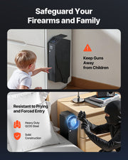 Gun Safe, Slider Handgun Gun Safe with Screen, Fingerprint/Password/Key, 3-Way Quick Access Firearm Case Box V952-SQBXHCDPMK00UX2ZU001V0