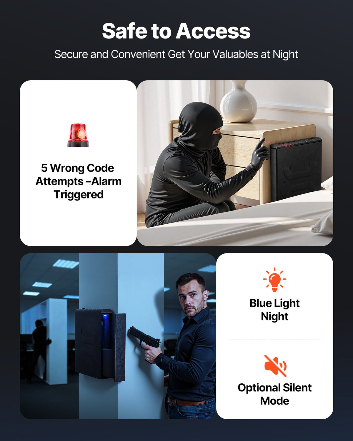 Gun Safe, Slider Handgun Gun Safe with Fingerprint/Password/Key, 3-Way Quick Access Firearm Case Box with V952-SQBXHCHDDGK0KW4MX001V0