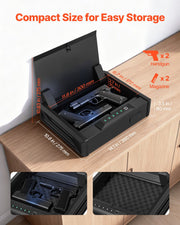 Gun Safe, Heavy Duty Handgun Safe with Fingerprint/Password/Key, 3-Way Quick Access Firearm Case Box with V952-SQBXHSKPTK00GDMH0001V0