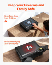 Gun Safe, Heavy Duty Handgun Safe with Fingerprint/Password/Key, 3-Way Quick Access Firearm Case Box with V952-SQBXHSKPTK00GDMH0001V0