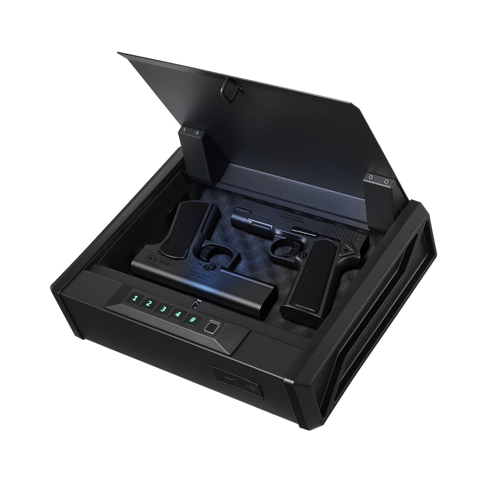 Gun Safe, Heavy Duty Handgun Safe with Fingerprint/Password/Key, 3-Way Quick Access Firearm Case Box with V952-SQBXHSKPTK00GDMH0001V0