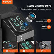 Mounted Gun Safe for Pistols Biometric Gun Safe 3 Access Ways for 1 Pistol V952-SQJCD0000000XXFXMV0