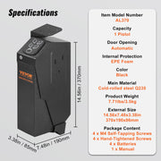 Mounted Gun Safe for Pistols Biometric Gun Safe 3 Access Ways for 1 Pistol V952-SQJCD0000000XXFXMV0