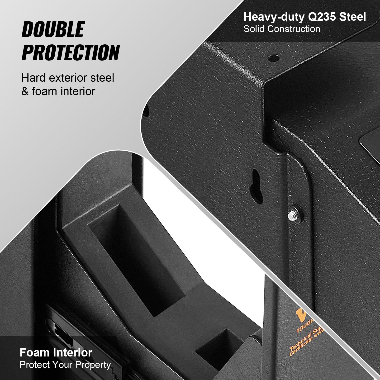 Mounted Gun Safe for Pistols Biometric Gun Safe 3 Access Ways 1 Pistol V952-SQJCT00000002M2N2V0