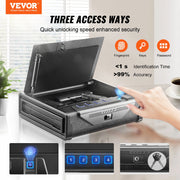 Gun Safe for Pistols Biometric Gun Safe with 3 Access Ways for 2 Pistols V952-SQJSK0000000I2P0ZV0