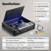 Gun Safe for Pistols Biometric Gun Safe with 3 Access Ways for 2 Pistols V952-SQJSK0000000I2P0ZV0