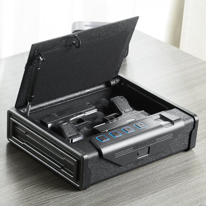 Gun Safe for Pistols Biometric Gun Safe with 3 Access Ways for 2 Pistols V952-SQJSK0000000I2P0ZV0