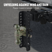 Adjustable Trailer Hitch, 25.4 cm Drop & 21.59 cm Rise Hitch Ball Mount with 5.08 cm Receiver, Solid Tube, V952-SQTQJTCB22253VXAJV0
