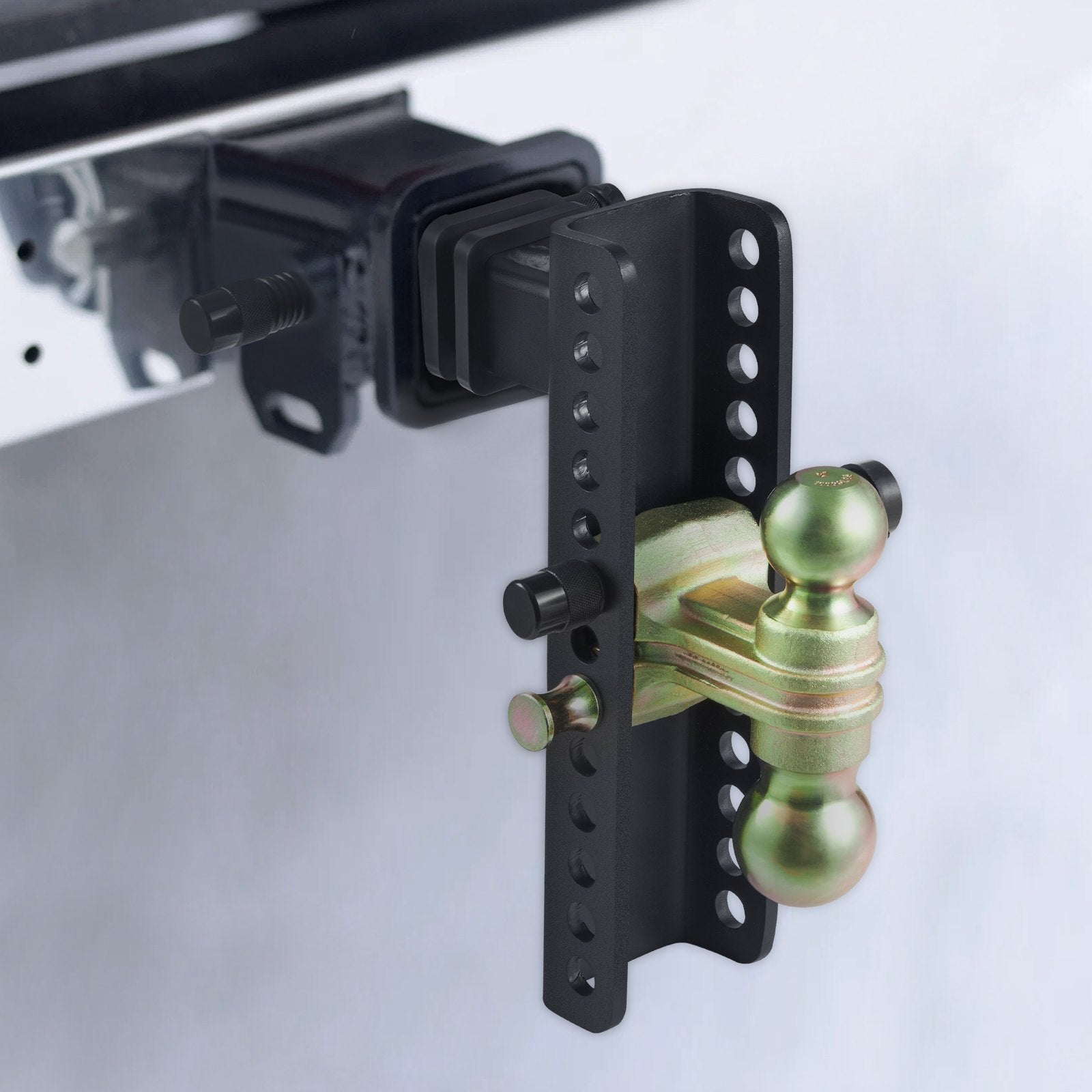 Adjustable Trailer Hitch, 25.4 cm Drop & 21.59 cm Rise Hitch Ball Mount with 5.08 cm Receiver, Solid Tube, V952-SQTQJTCB22253VXAJV0