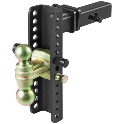 Adjustable Trailer Hitch, 25.4 cm Drop & 21.59 cm Rise Hitch Ball Mount with 5.08 cm Receiver, Solid Tube, V952-SQTQJTCB22253VXAJV0