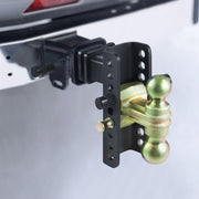 Adjustable Trailer Hitch, 152.4 mm Drop & 114.3 mm Rise Hitch Ball Mount with 50.8 mm Receiver, Solid Tube, V952-SQTQJTCB2225DZS3SV0