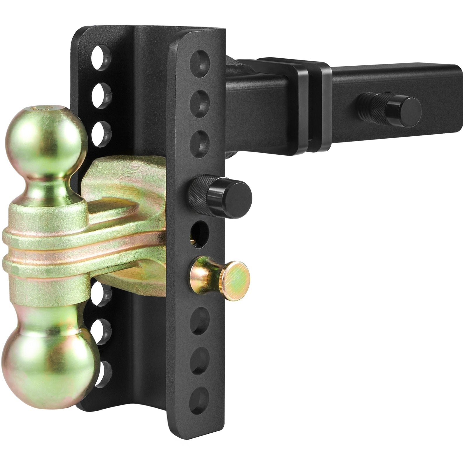 Adjustable Trailer Hitch, 152.4 mm Drop & 114.3 mm Rise Hitch Ball Mount with 50.8 mm Receiver, Solid Tube, V952-SQTQJTCB2225DZS3SV0