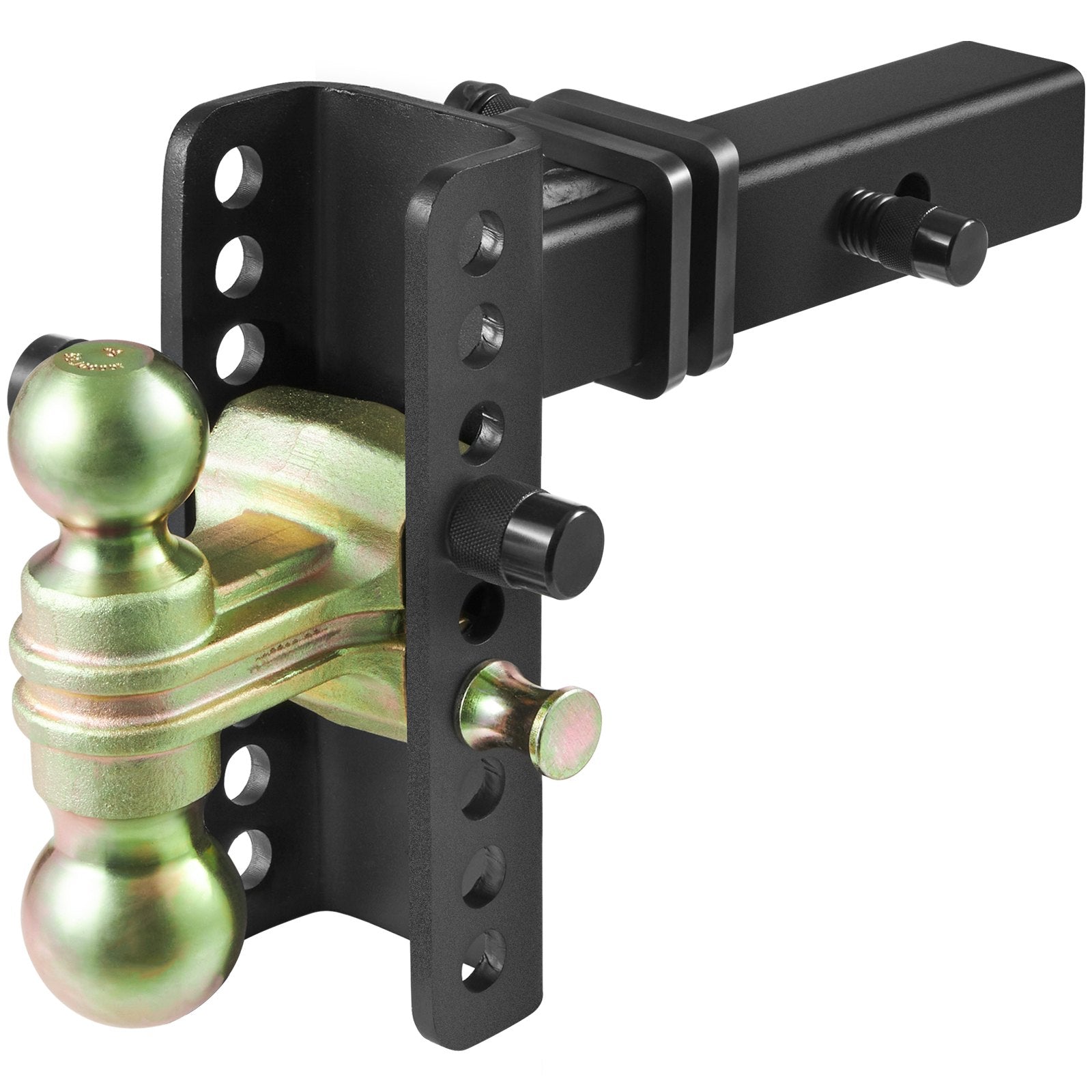 Adjustable Trailer Hitch, 152.4 mm Drop & 114.3 mm Rise Hitch Ball Mount with 50.8 mm Receiver, Solid Tube, V952-SQTQJTCB2225DZS3SV0