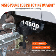Adjustable Trailer Hitch, 15cm Drop & 11.43cm Rise Hitch Ball Mount with 6.35cm Receiver, Solid Tube, 6577 V952-SQTQJTCB25221G4VYV0