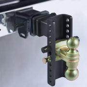 Adjustable Trailer Hitch, 203.2 mm Drop & 165.1 mm Rise Hitch Ball Mount with 63.5 mm Receiver, Solid Tube, V952-SQTQJTCB2522I0FA2V0