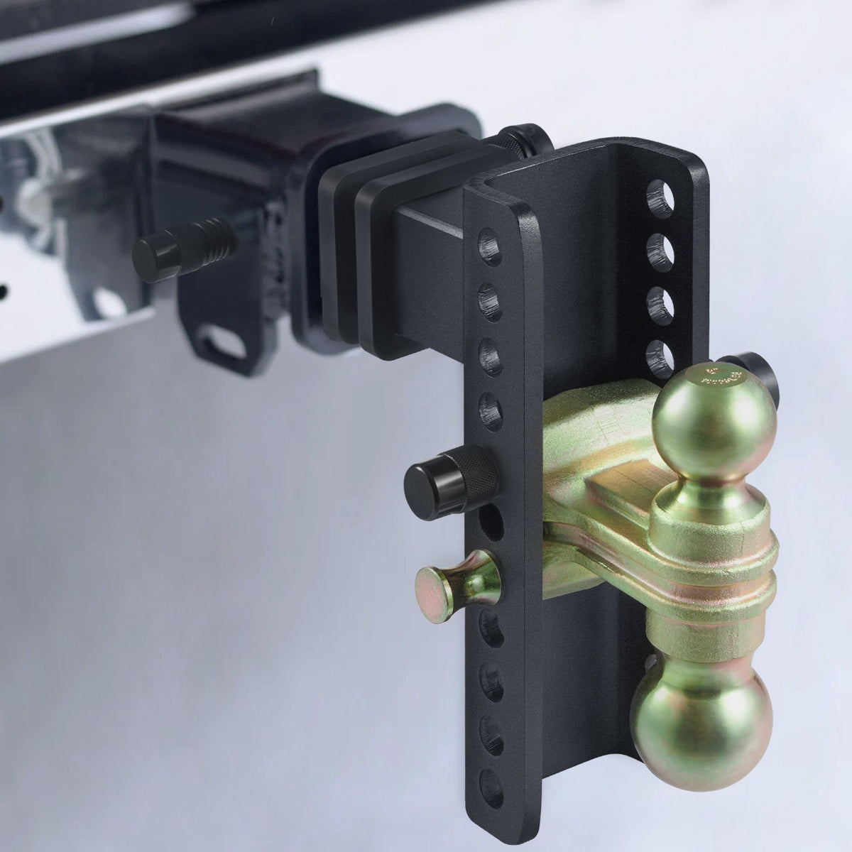 Adjustable Trailer Hitch, 203.2 mm Drop & 165.1 mm Rise Hitch Ball Mount with 63.5 mm Receiver, Solid Tube, V952-SQTQJTCB2522I0FA2V0