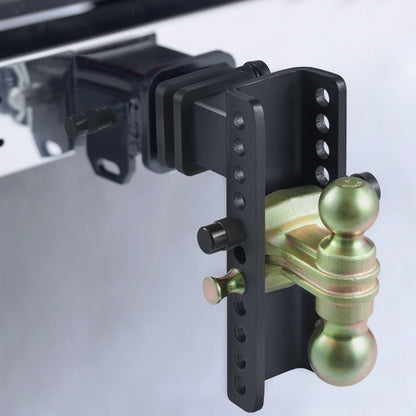 Adjustable Trailer Hitch, 203.2 mm Drop & 165.1 mm Rise Hitch Ball Mount with 63.5 mm Receiver, Solid Tube, V952-SQTQJTCB2522I0FA2V0