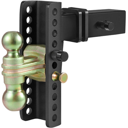 Adjustable Trailer Hitch, 203.2 mm Drop & 165.1 mm Rise Hitch Ball Mount with 63.5 mm Receiver, Solid Tube, V952-SQTQJTCB2522I0FA2V0