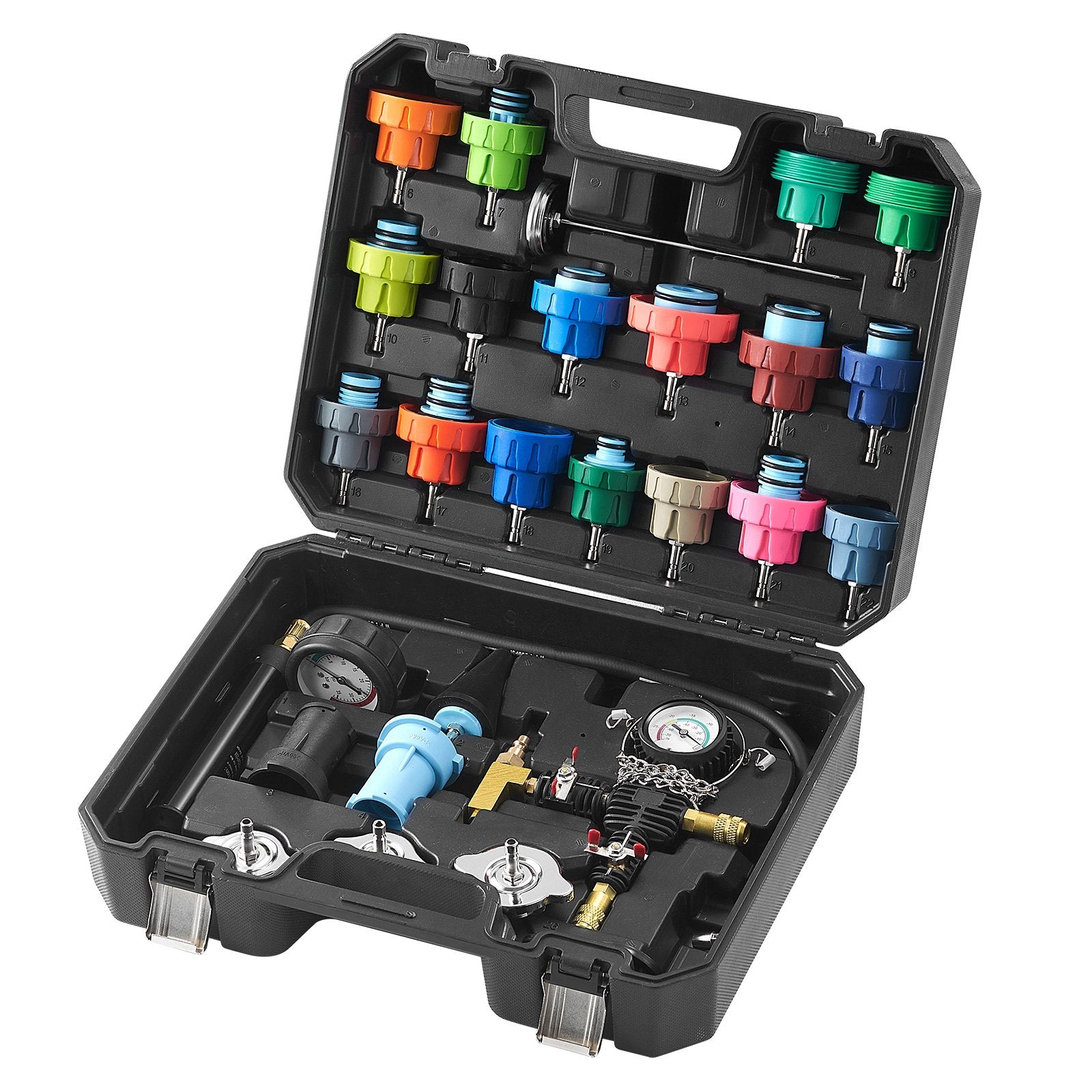 28 pcs Universal Radiator Pressure Tester Kit, Coolant Pressure Tester Kit with Manual Pump and Color-coded V952-SRQLQYYLCSY29E5NUV0