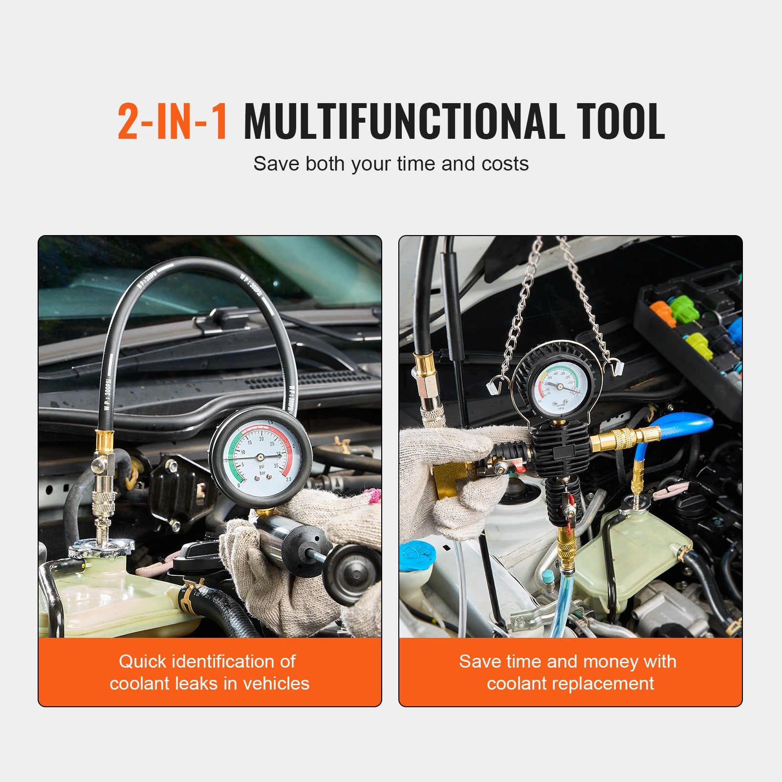 28 pcs Universal Radiator Pressure Tester Kit, Coolant Pressure Tester Kit with Manual Pump and Color-coded V952-SRQLQYYLCSY29E5NUV0