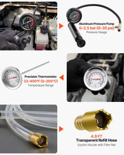 Coolant Pressure Tester Kit, 47Pcs Radiator Vacuum Refill Kit with 3 Metal Adapters, Universal Fit, V952-SRQYLCSHLQYTWMIWW001V0