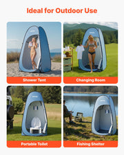 Pop up Shower Tent, Instant Portable Privacy Tent Changing Room with Hanging Bag, Ground Stakes, Ropes, Carry V952-SRZPDCSWPJL4Q16FQ001V0