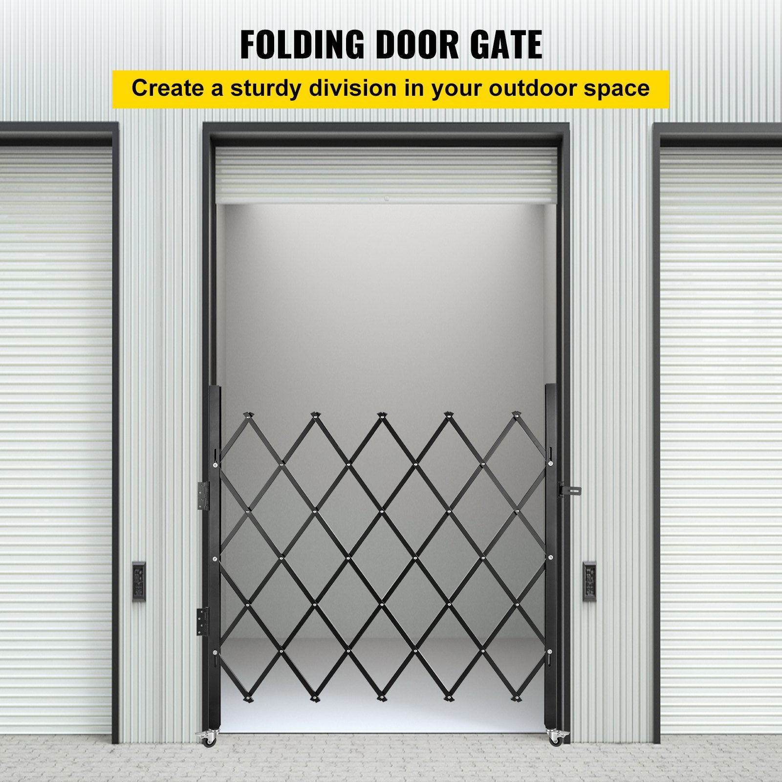 Single Folding Security Gate Folding Door Gate 37"W x 48"H Scissor Gate V952-SSFDMDM0.91X1.22MV0