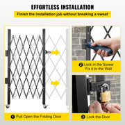 Single Folding Security Gate Folding Door Gate 37"W x 48"H Scissor Gate V952-SSFDMDM0.91X1.22MV0