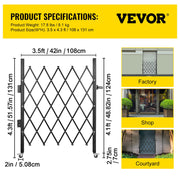 Single Folding Security Gate Folding Door Gate 37"W x 48"H Scissor Gate V952-SSFDMDM0.91X1.22MV0