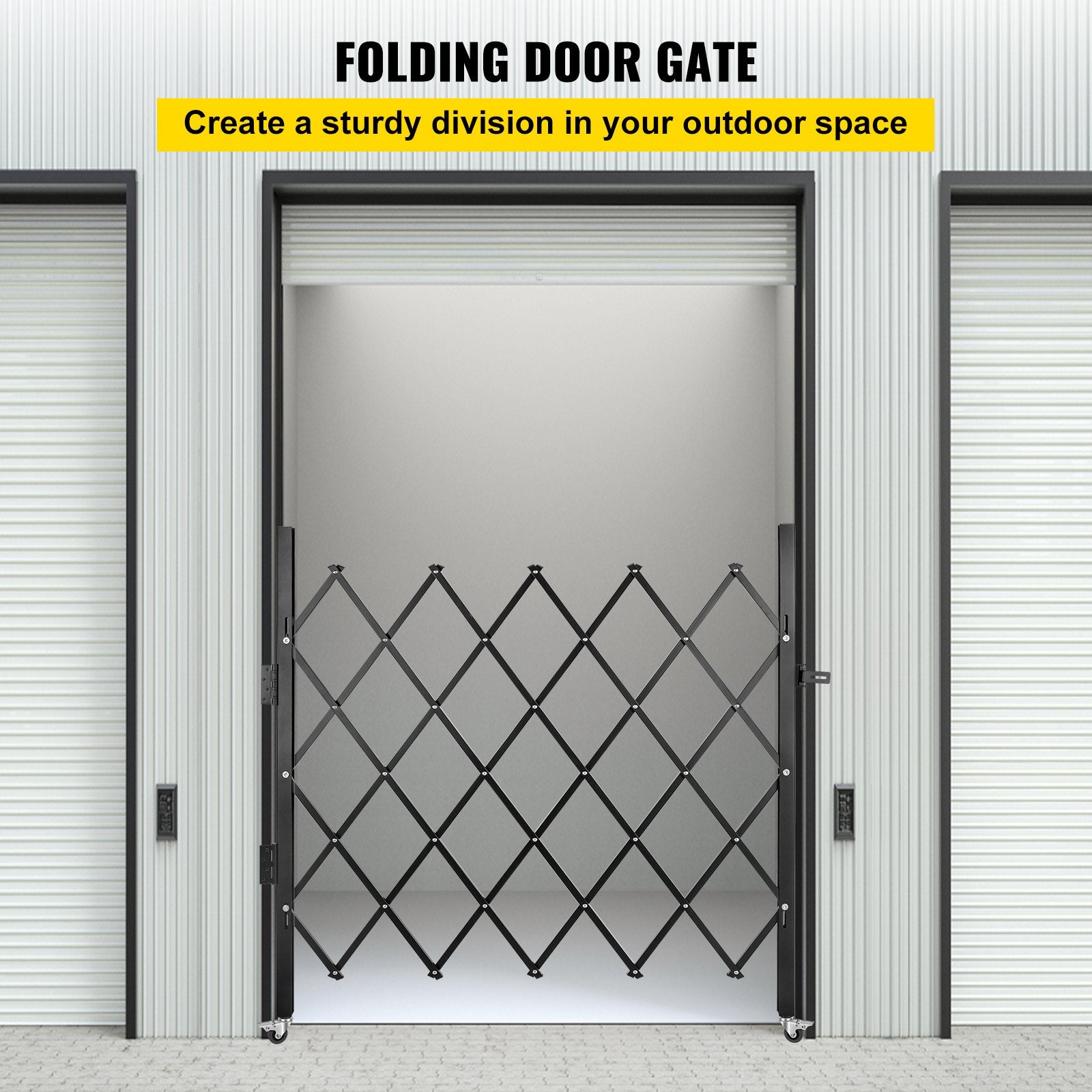 Single Folding Security Gate Folding Door Gate 48"H x 66"W Scissor Gate V952-SSFDMDM1.66X1.22MV0