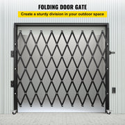 Single Folding Security Gate, 85" H x 95" W Folding Door Gate, Steel Accordion Security Gate, Flexible V952-SSFDMDM2X2.28M001V0