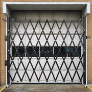 Single Folding Security Gate, 85" H x 95" W Folding Door Gate, Steel Accordion Security Gate, Flexible V952-SSFDMDM2X2.28M001V0
