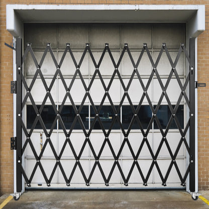 Single Folding Security Gate, 85" H x 95" W Folding Door Gate, Steel Accordion Security Gate, Flexible V952-SSFDMDM2X2.28M001V0