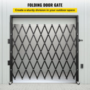 Single Folding Security Gate, 216 x 221 cm Folding Door Gate, Steel Accordion Security Gate, Flexible V952-SSFDMDM2X2M000001V0