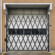 Single Folding Security Gate, 216 x 221 cm Folding Door Gate, Steel Accordion Security Gate, Flexible V952-SSFDMDM2X2M000001V0