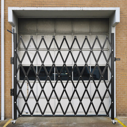 Single Folding Security Gate, 216 x 221 cm Folding Door Gate, Steel Accordion Security Gate, Flexible V952-SSFDMDM2X2M000001V0