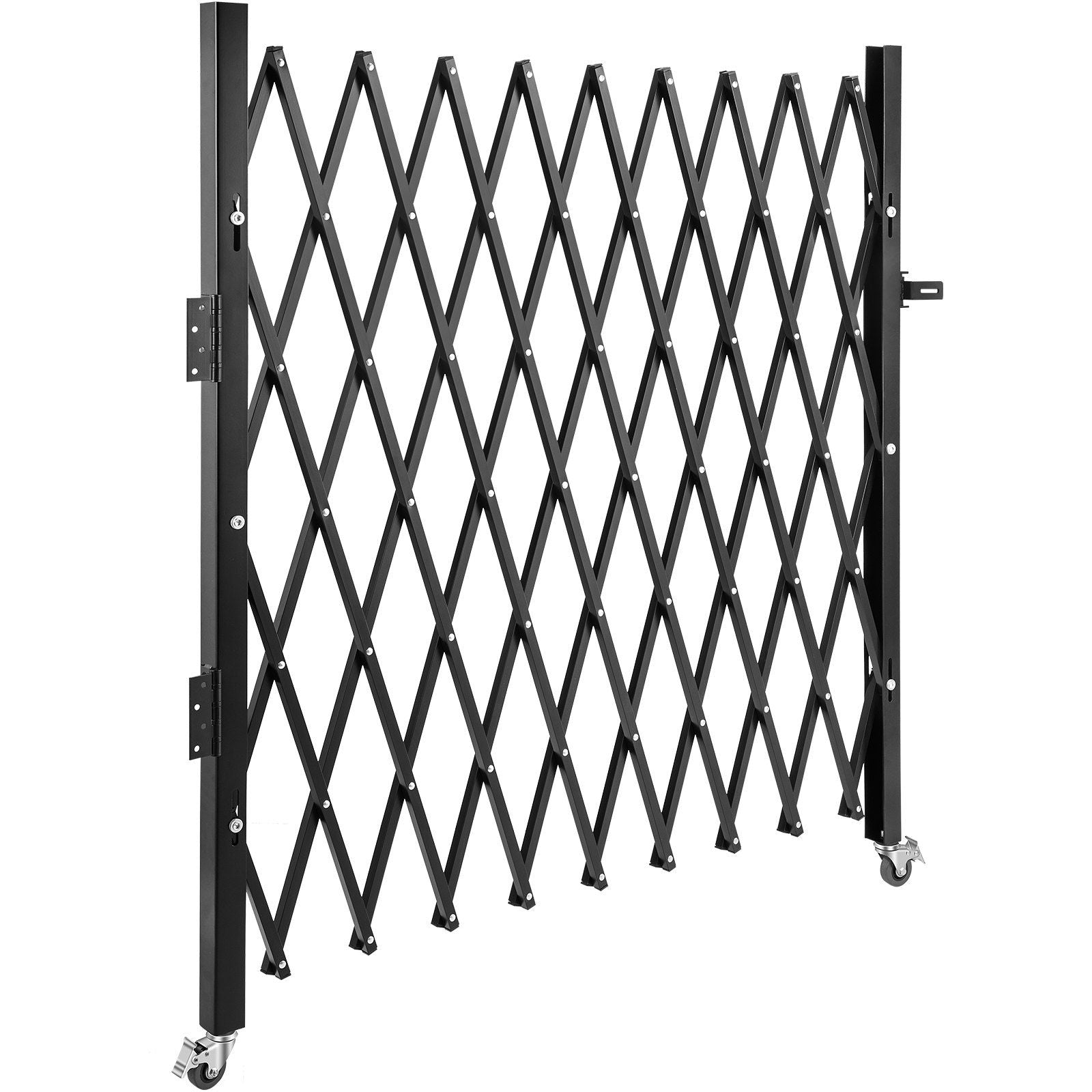 Single Folding Security Gate, 216 x 221 cm Folding Door Gate, Steel Accordion Security Gate, Flexible V952-SSFDMDM2X2M000001V0