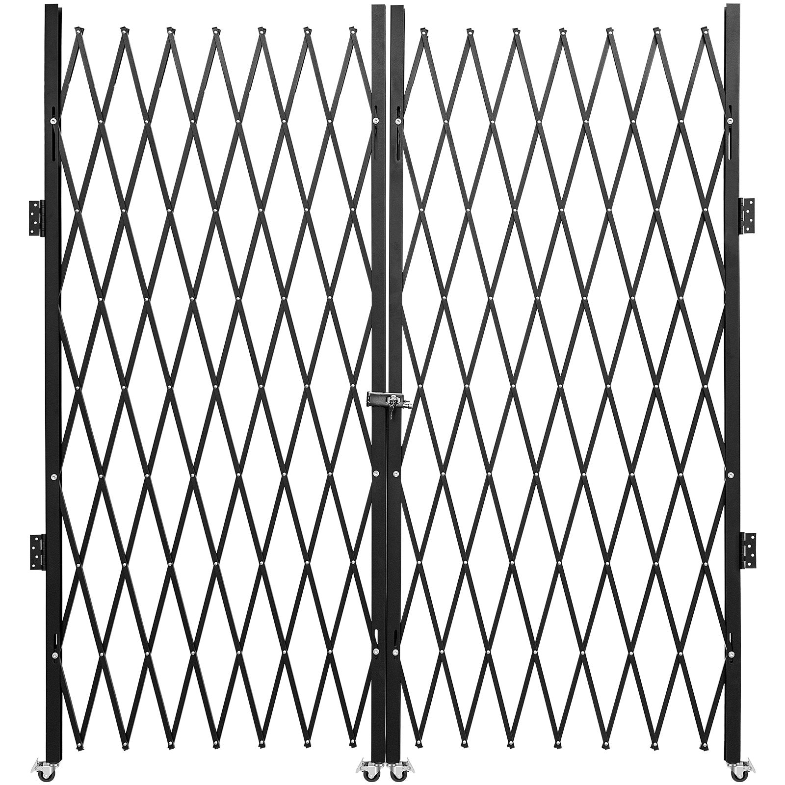 Double Folding Security Gate Folding Door Gate 5.1' H x 10.2' W Scissor Gate V952-SSFDMSM1.5X3M0001V0
